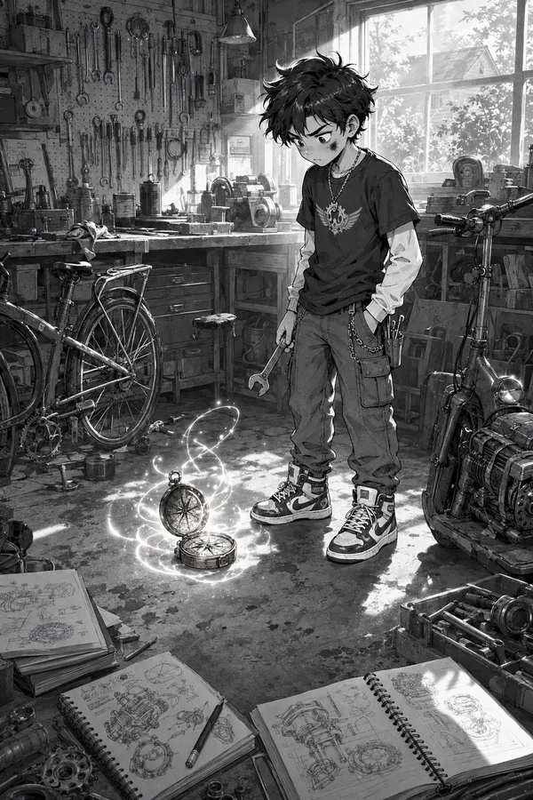Ilustración: el chico del garaje